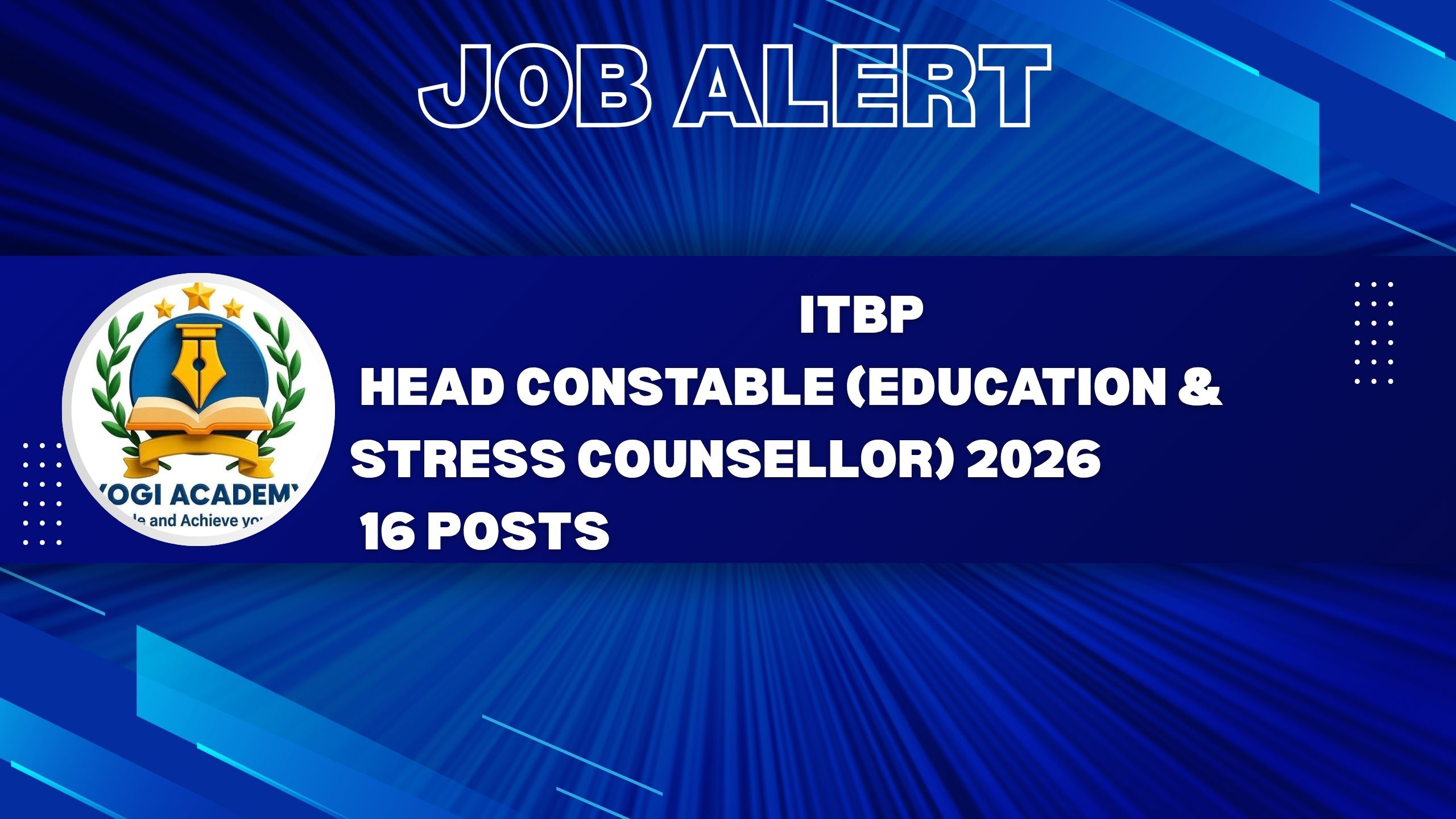 (ITBP) Head Constable (Education & Stress Counsellor) 2026: 16 Posts